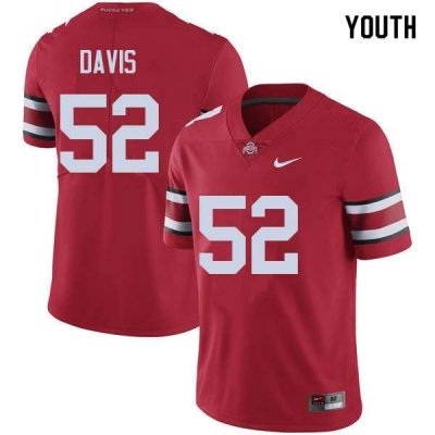 NCAA Ohio State Buckeyes Youth #52 Wyatt Davis Red Nike Football College Jersey DRY1845HW